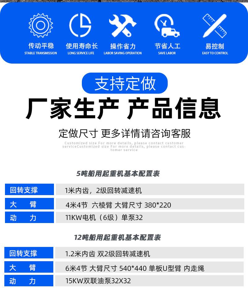 船用吊機參數